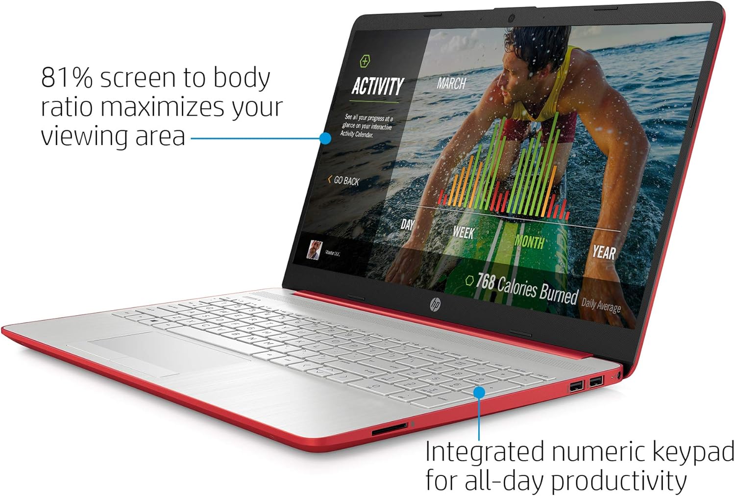 HP 15.6in Laptop (Intel Pentium Quad-Core N5000, 4GB RAM, 500GB Hard Drive, HDMI, WiFi, Bluetooth, HD Webcam, Windows 10 S) (Renewed)