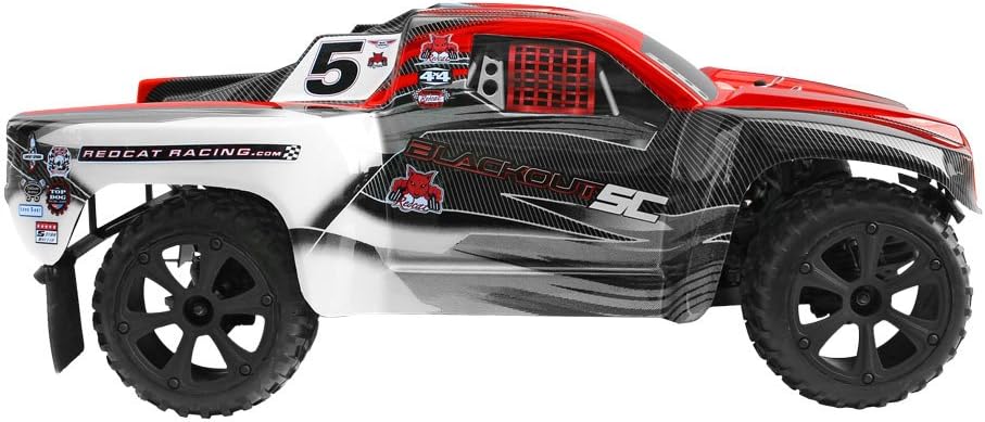Redcat Racing Blackout SC 1/10 Scale Electric Short Course Truck with Waterproof Electronics Vehicle, Red