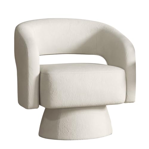 Bonzy Home Swivel Barrel Chair, Set of 2 Velvet Accent Armchair 360 Degree Swivel Club Chair for Living Room Bedroom Reception Room, Beige