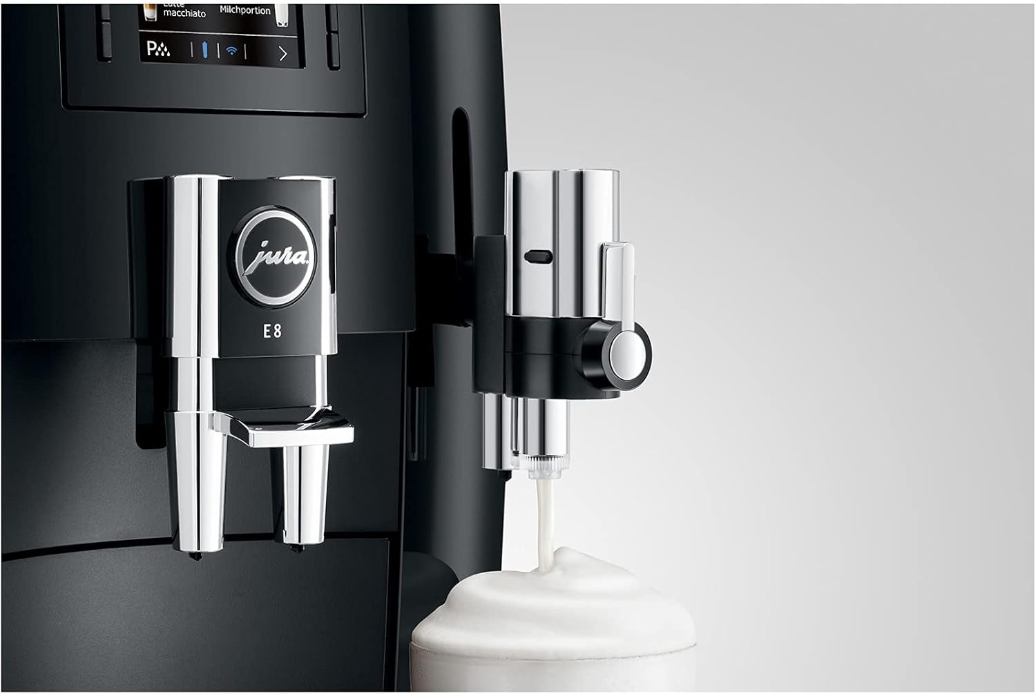 Jura E8 (NAA) 4th Gen Automatic Coffee Machine (Piano Black)
