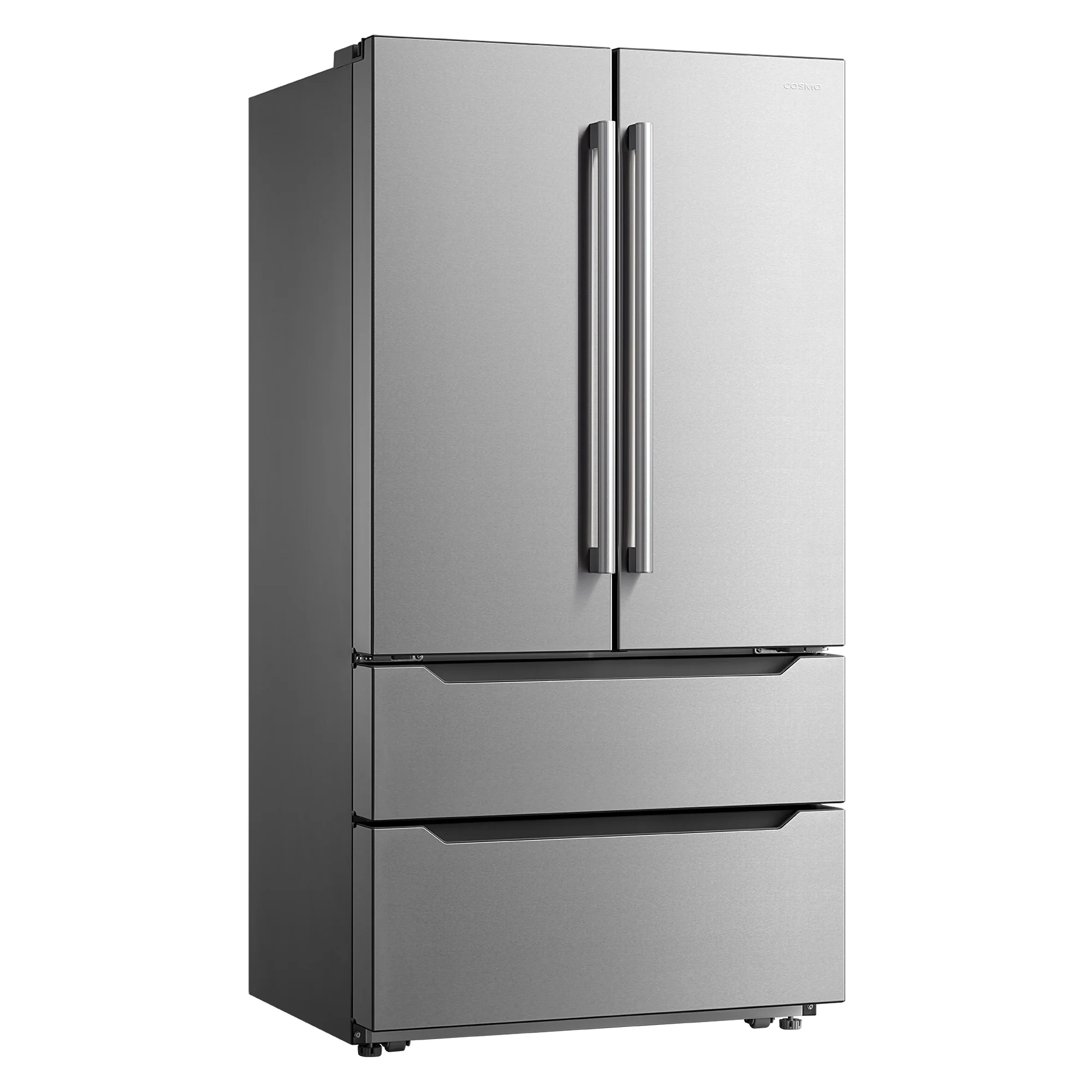 Cosmo 5 Piece Kitchen Appliance Package With 30" Electric Cooktop 30" Wall Mount Range Hood 24" Single Electric Wall Oven 30" Over-The-Range Microwave & French Door Refrigerator
