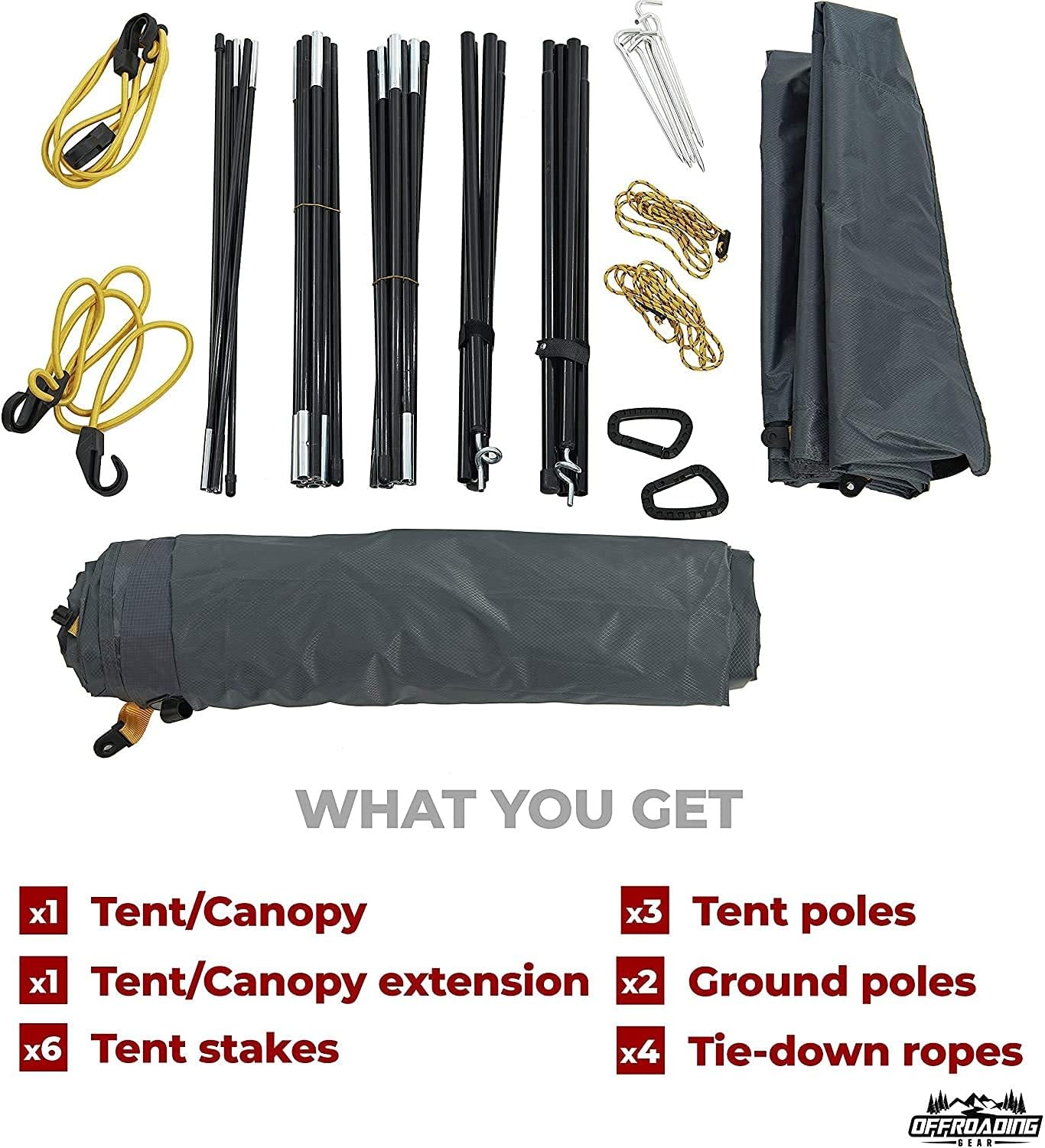Portable Awning/Canopy/Sun Shade with Privacy Wall for Car/SUV/Camping/Beach/Etc.