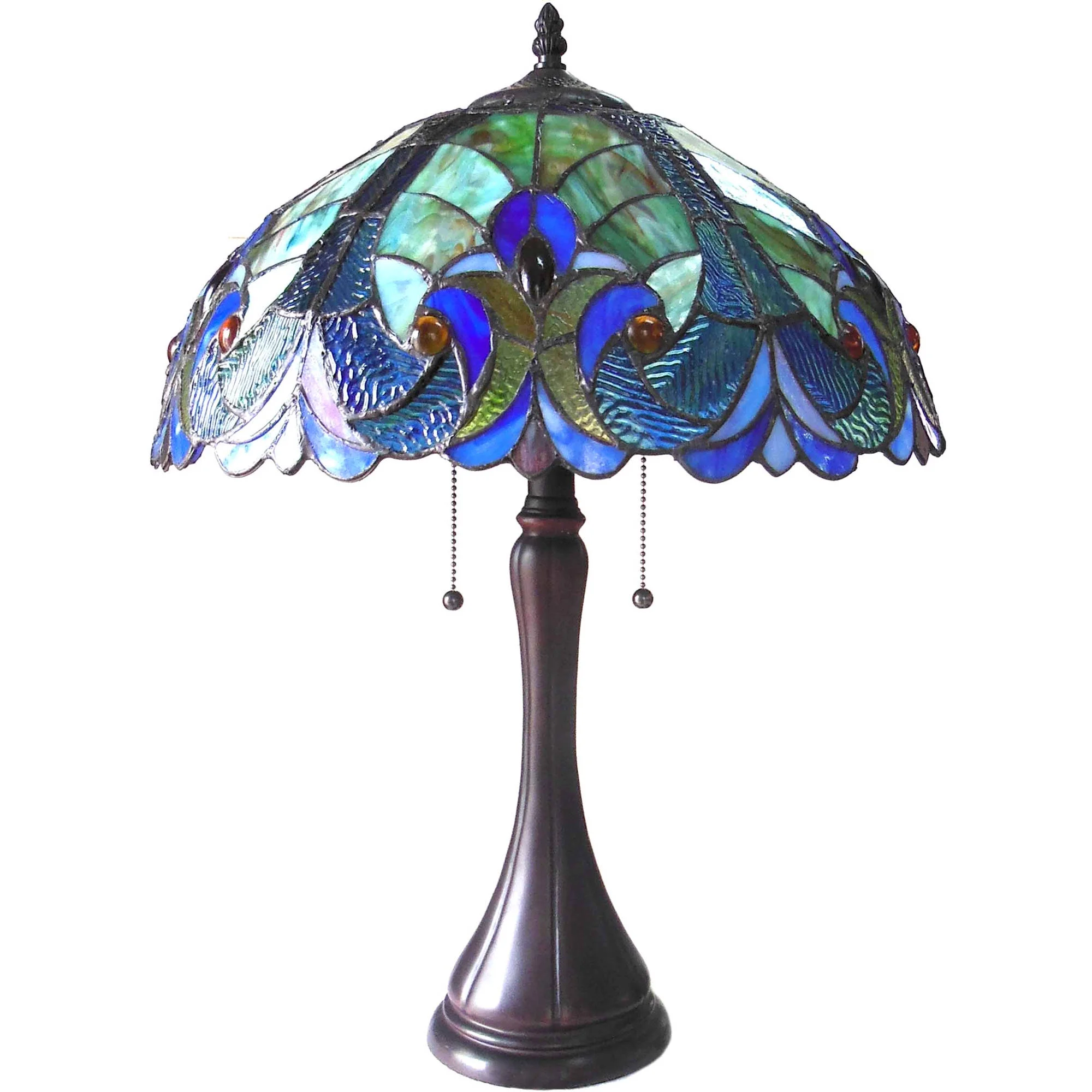 Chloe Lighting Amor Tiffany-Style 2-Light Victorian Table Lamp with 16" Shade