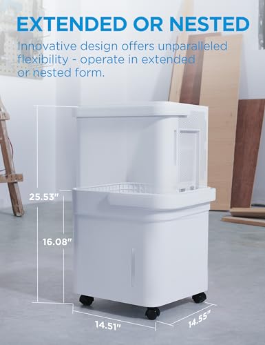 Midea Cube 50 Pint Dehumidifier for Basement and Rooms at Home for up to 4,500 Sq. Ft., Built-in Pump, Drain Hose Included, Smart Control, Works with Alexa (White), ENERGY STAR Most Efficient 2023
