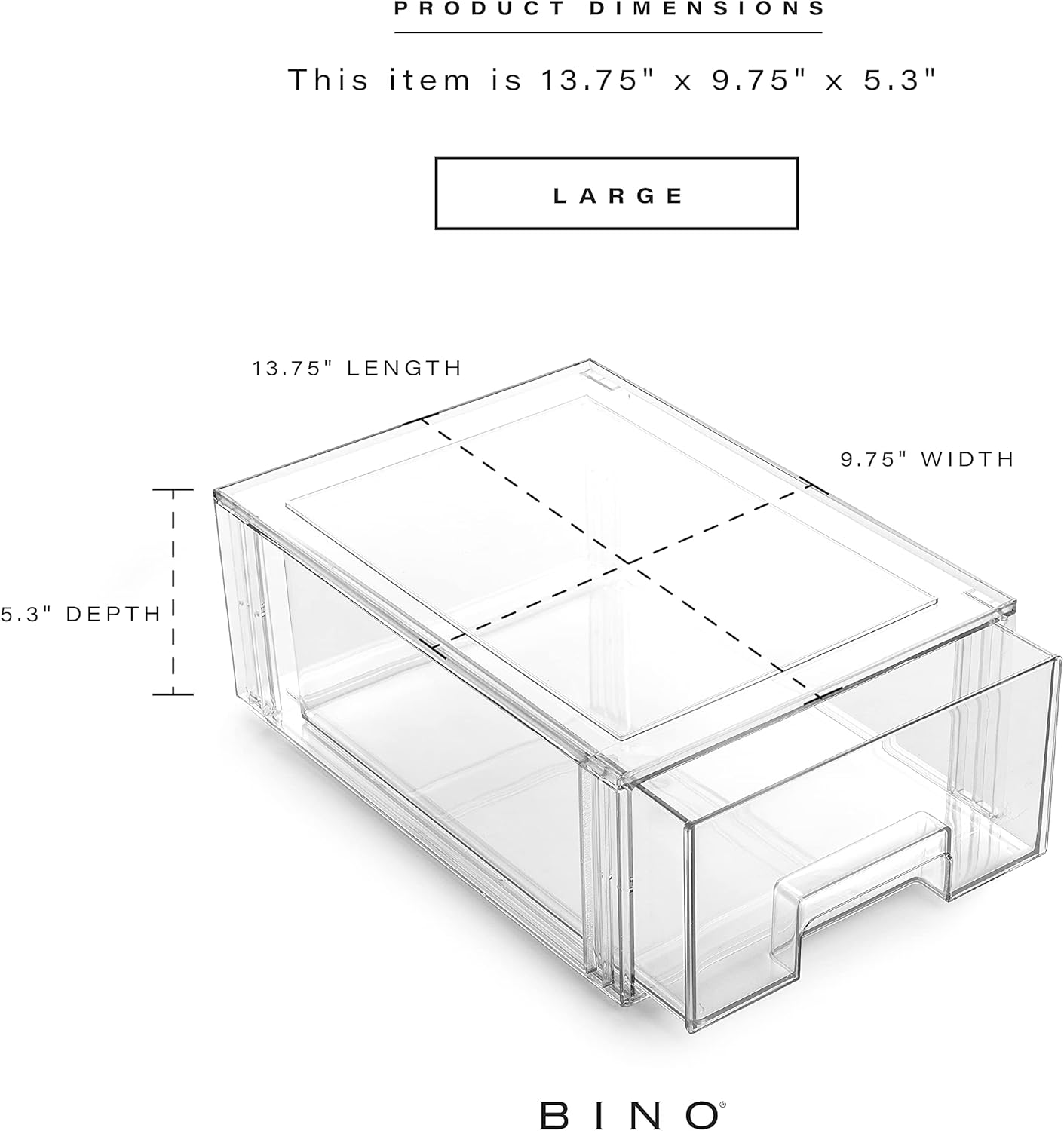 BINO | Stackable Plastic Storage Drawers, Small | THE CRATE COLLECTION | Multi-Use Storage Bins with Drawers | BPA-Free | Pantry Organization | Home Organization | Fridge Organizer | Freezer Organizer