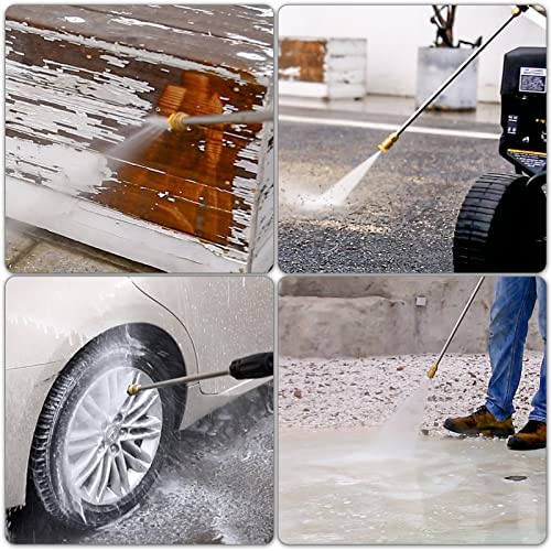 Gas Pressure Washer, 2.5 GPM 3500 PSI Axial Pump Gas Power Washer Heavy Duty, 4-Cycle 224cc Engine, Include Spray Gun and Wand, 5 QC Nozzle Tips, 3/5"×25' Hose