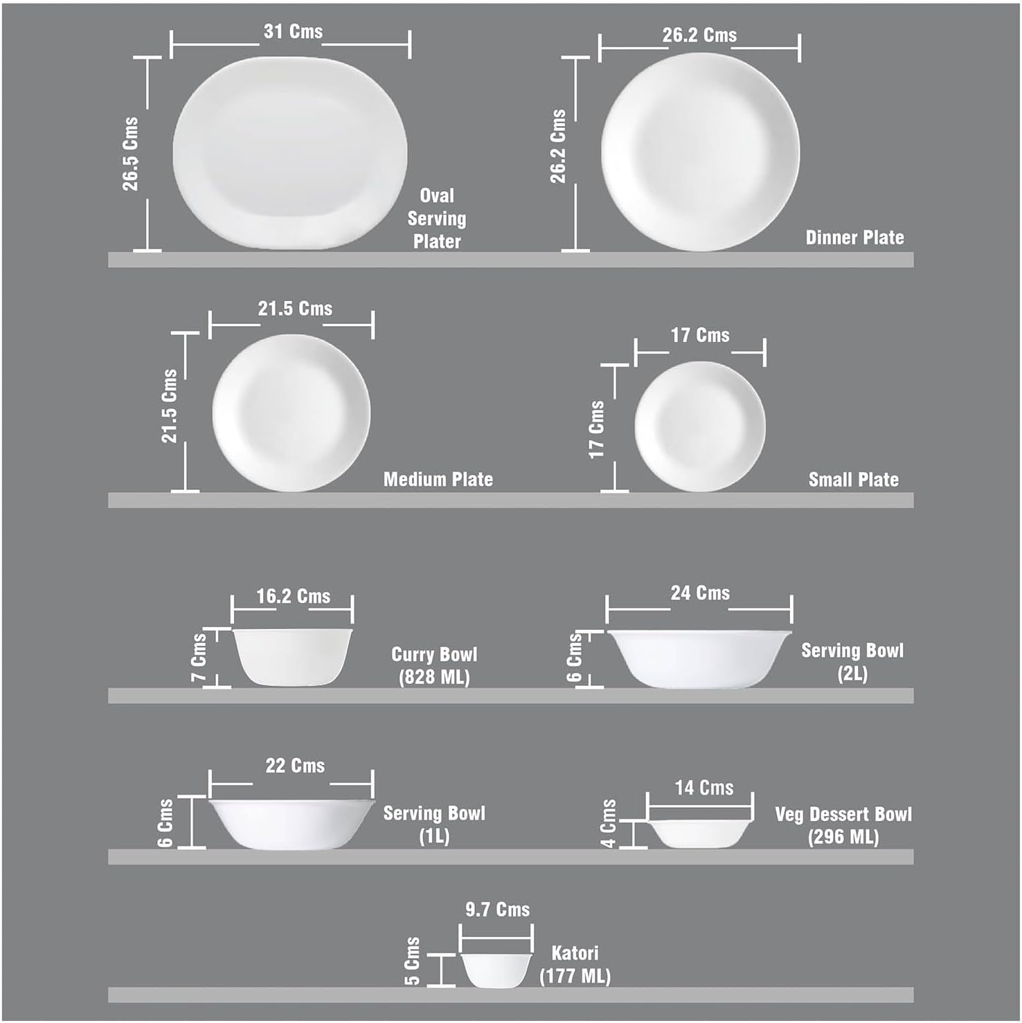 Corelle Winter Frost White Glass 30Pcs Dinner Set