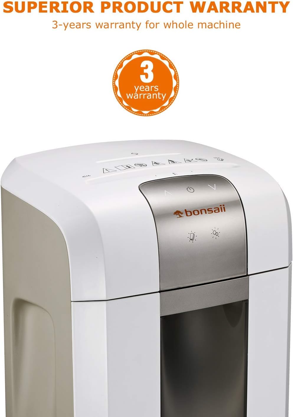 Bonsaii 60-Mintues Super Micro-Cut Paper Shredder, P-5 High Security Heavy Duty Shredder for Office, CD/Credit Cards Ultra Quiet Shredder for Home Office Use, 6-Sheet Capacity/Touch Operation(4S16)