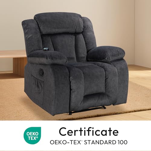 Recliner Chair, Oversized Rocker Recliners with 360 Degree Swivel Function, Multifunctional Recliner for Living Room Lazy Boy, Soft and Comfortable Modern Recliner (JoJo,Khaki)