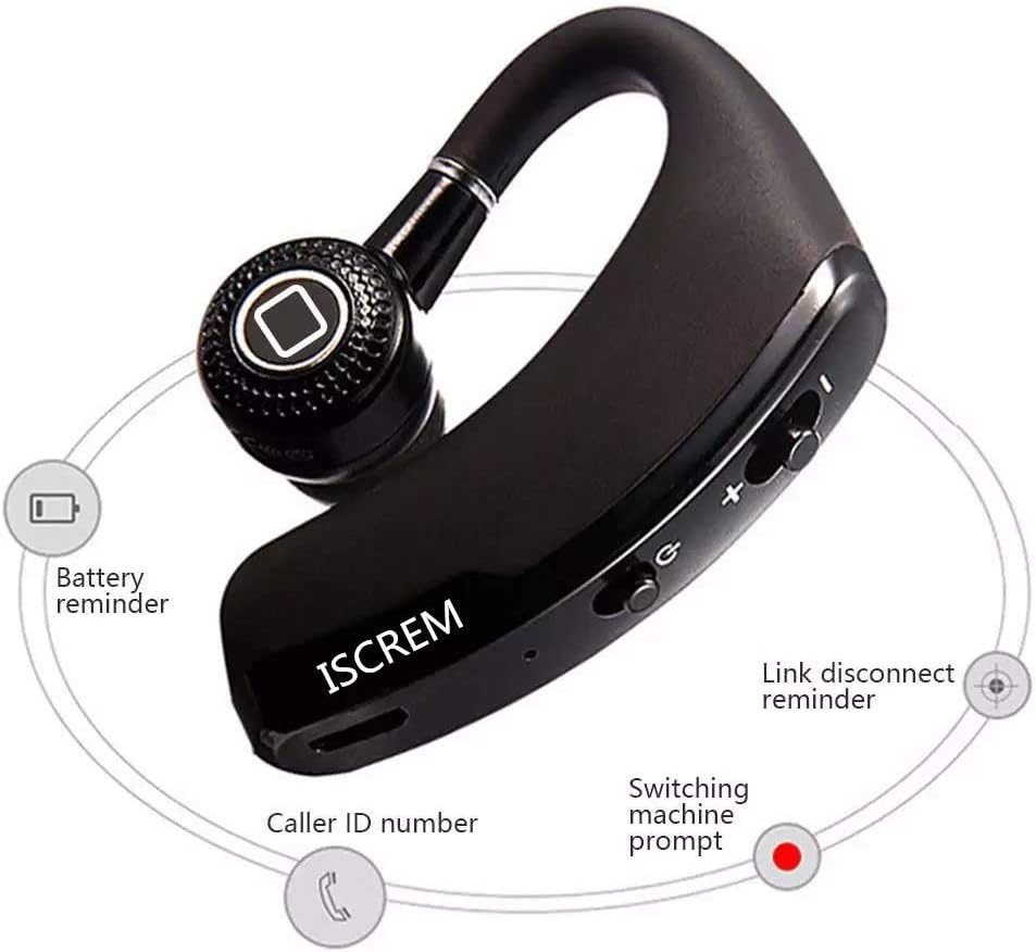 Bluetooth Headset Wireless Business Single earpiece Voice Answer in Ear Earbuds for Trucker Driving Running 10 Hour Battery Noise Cancelling Headphones
