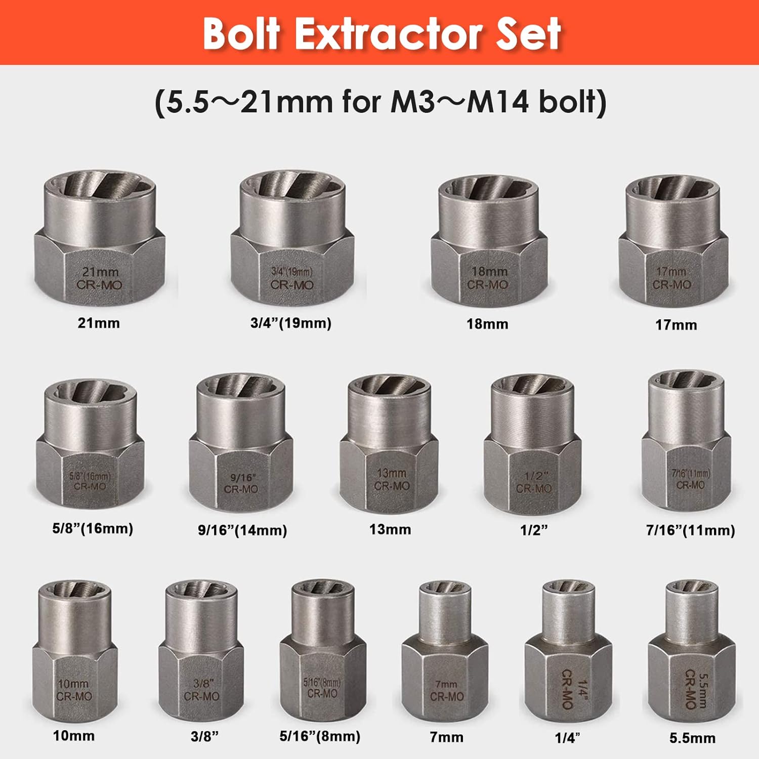 THINKWORK Damaged Screw Extractor Set & Bolt Extractor Set, HSS 6542 (68 HRC), 39-Piece Stripped Screw Remover, Lug Nut Remover for Removing Damaged, Frozen, Rusted, Rounded-Off Bolts, Nuts & Screws Pack of 2