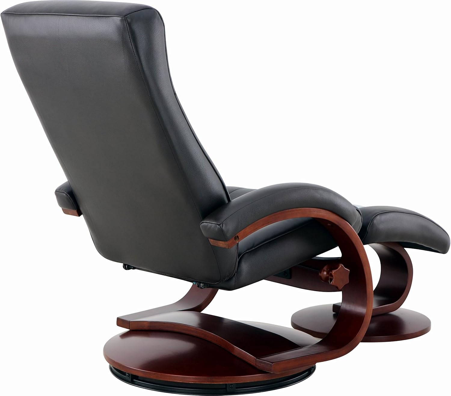 Hamilton Recliner and Ottoman in Black Top Grain Leather