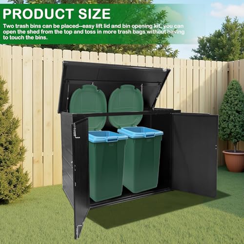 VINGLI Outdoor Storage Shed, Resin Storage Cabinet with Lockable Design, Weatherproof Tool Shed with HDPE Material, Resin Deck Box for Garden Tools, Pool Equipment, Garbage Cans, White (59 Cu.ft)