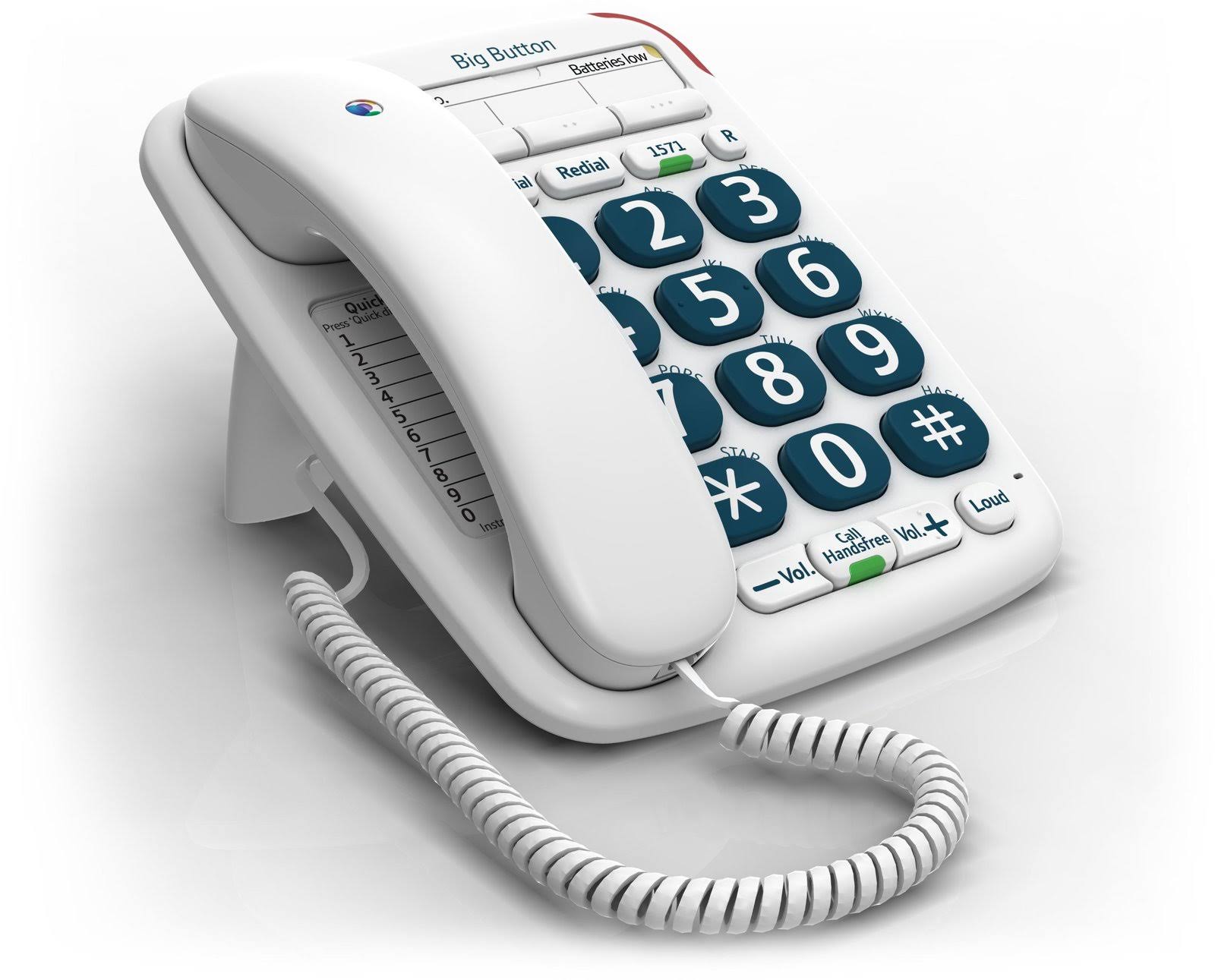 BT Big Button 200 Corded Telephone - White 45412