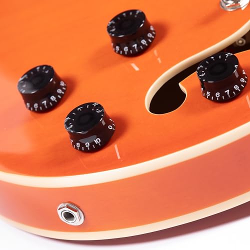 Redid Semi-Hollow Body Electric Guitar RD-100 Jazz Guitar with F-Hole,Maple neck,humbucker Pickups(Brown)