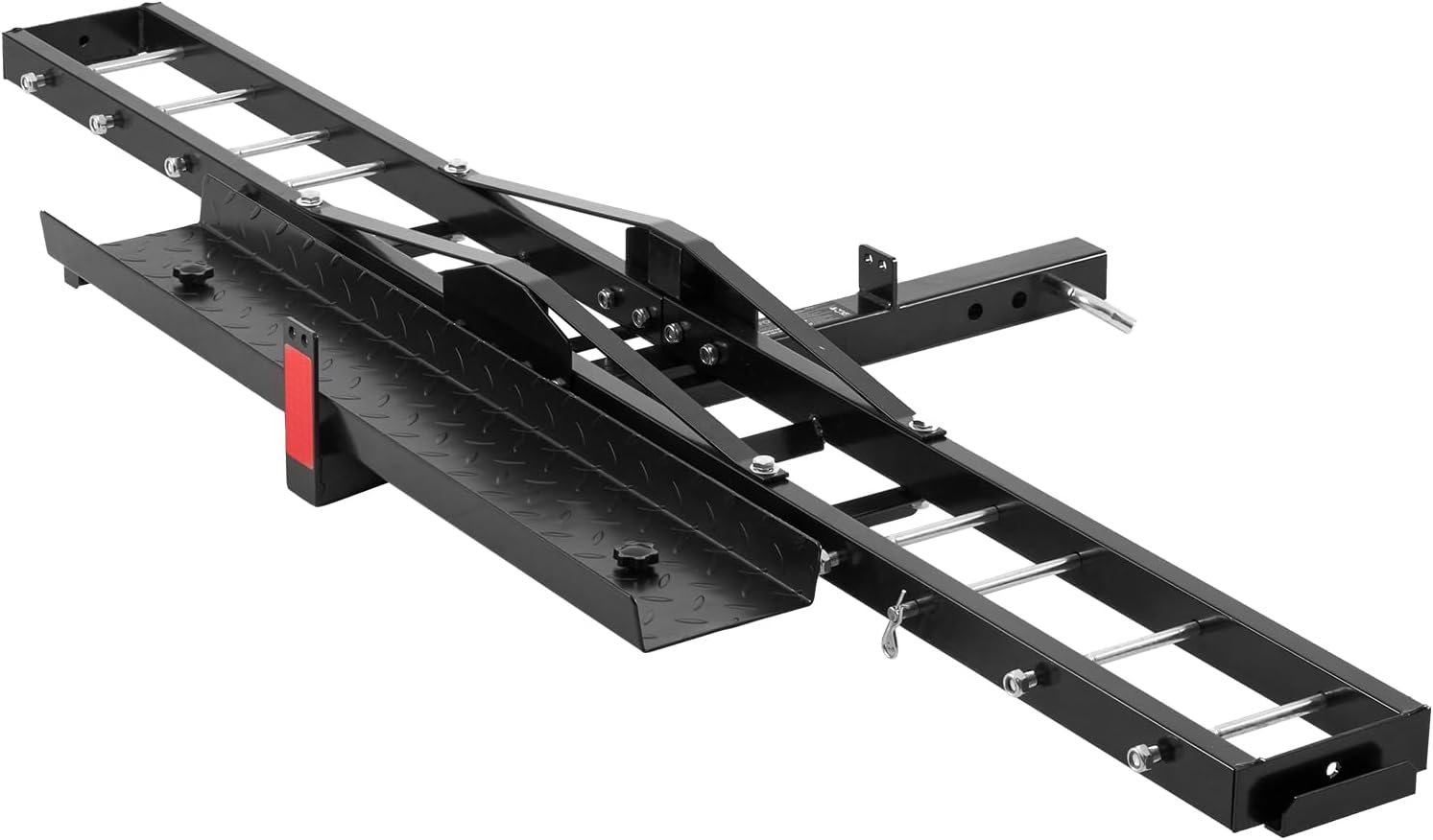 VEVOR Motorcycle Carrier, 600 LBS Steel Motorcycle Carrier Hitch Mount with Loading Ramp, Scooter Dirt Bike Trailer Hauler with Ratchet Straps and Stabilizer, for Car, Truck with 2" Hitch Receiver