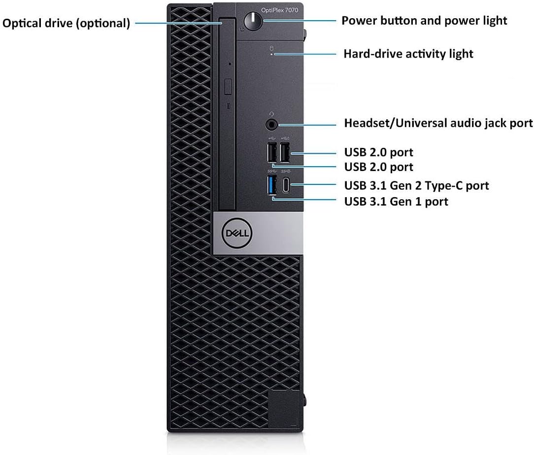 Dell OptiPlex 7070 SFF Desktop Computer, Intel Hexa Core i7-8700 3.20GHz, 16GB DDR4 RAM, 1TB NVMe M.2 SSD, Windows 11 Pro, Wireless Keyboard & Mouse