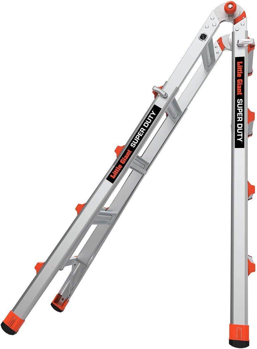 Little Giant Ladders, Super Duty, M17, 17 foot, Multi-Position Ladder, Aluminum, Type 1AA, 375 lbs weight rating, (10402)