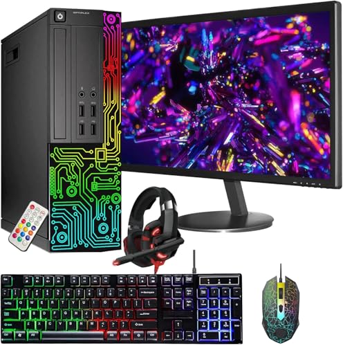 Dell Gaming OptiPlex Desktop RGB Computer PC, Intel Core i7, GeForce GT 1030 2GB GDDR5, 16GB RAM, 512GB SSD, 24 Inch HDMI Monitor, Keyboard Mouse and Headset, WiFi, Windows 10 Pro (Renewed)