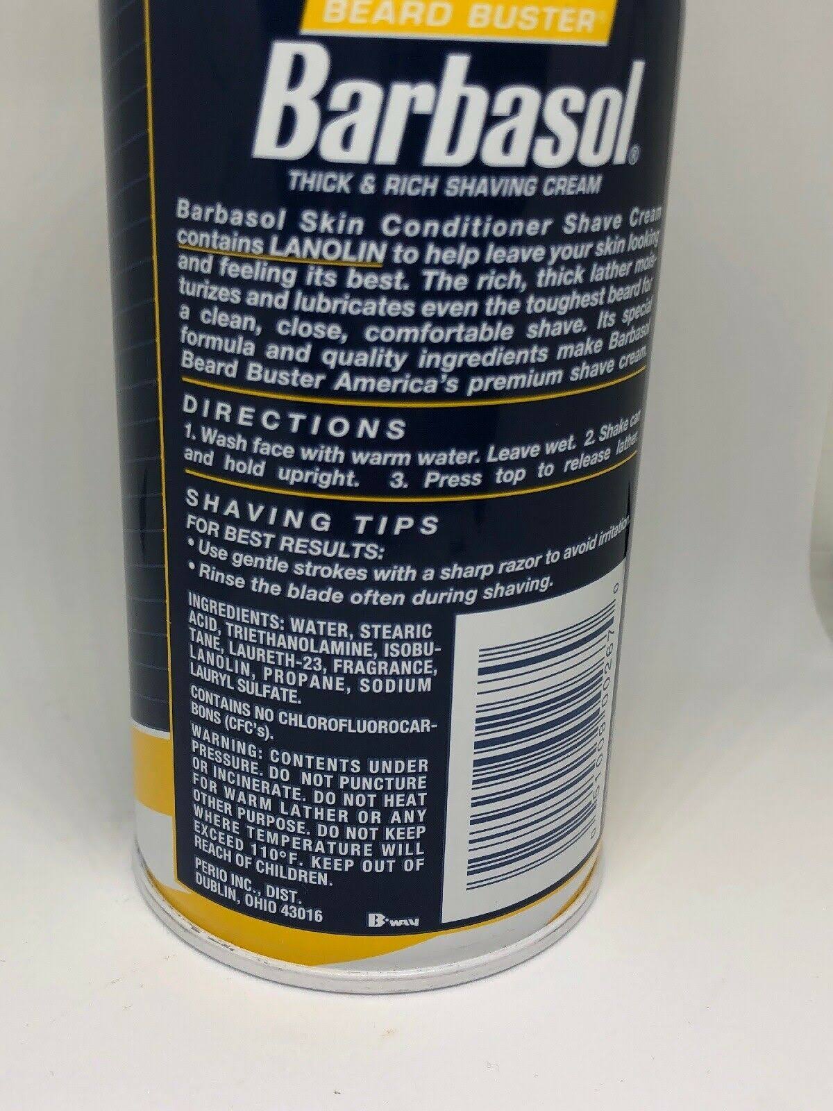 Barbasol Beard Buster Thick u0026 Rich Shaving Cream, Skin Conditioner - 11 oz