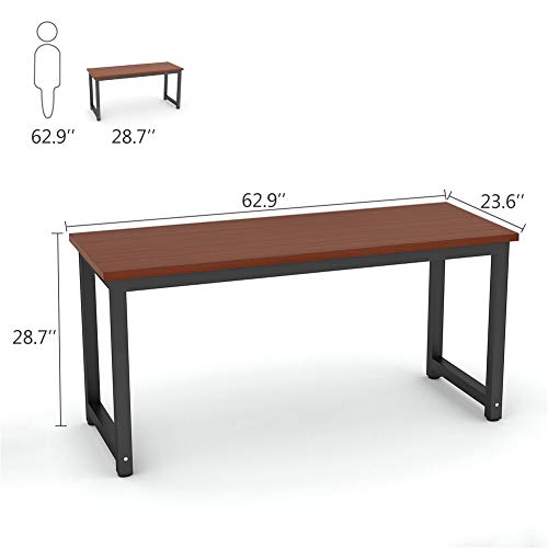 Tribesigns Modern Computer Desk, 63 x 31.5 inch Large Executive Office Desk Computer Table Study Writing Desk Workstation for Home Office, Spliced Desktop, White