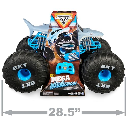 Monster Jam, Official Mega Megalodon All-Terrain Remote Control Monster Truck for Boys and Girls, 1:6 Scale, Kids Toys for Ages 4-6+