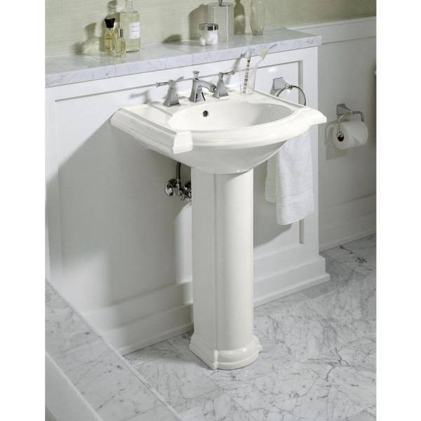 Kohler K-2286-8-0 Devonshire 24x22 Pedestal Bathroom Sink - White
