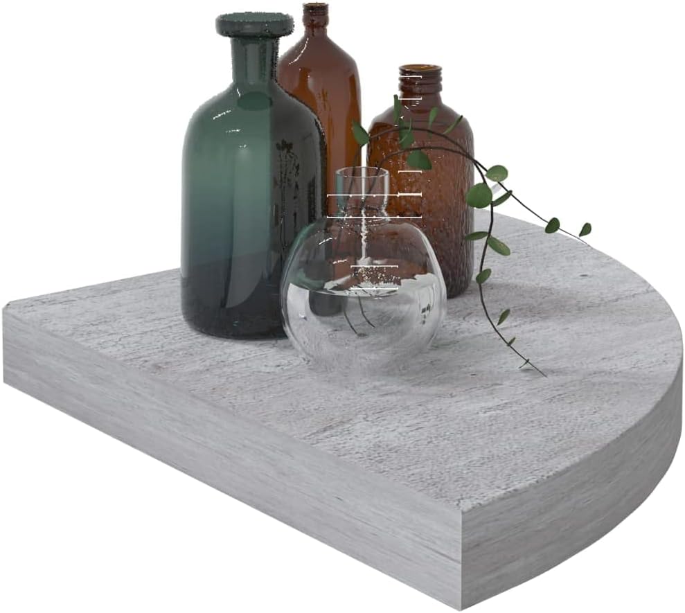 Modern Style Floating Wall Shelves, 4 pcs MDF Corner Display Shelf Set, Decor Wall Mounted Rack Units for Bathroom Kitchen Living Room 13.8" x 13.8" x 1.5"