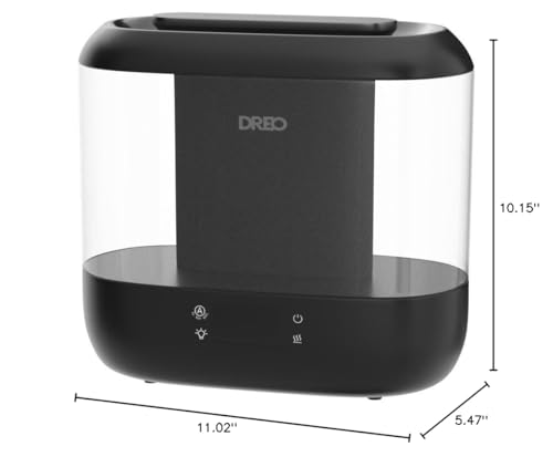 Dreo 6L Top Fill Humidifiers for Bedroom, 60H Runtime, 28 dB Quiet Supersized Cool Mist Humidifiers for Large Room, Air Humidifier for Home, Baby, Plant, Indoor, Night Light, Ultrasonic