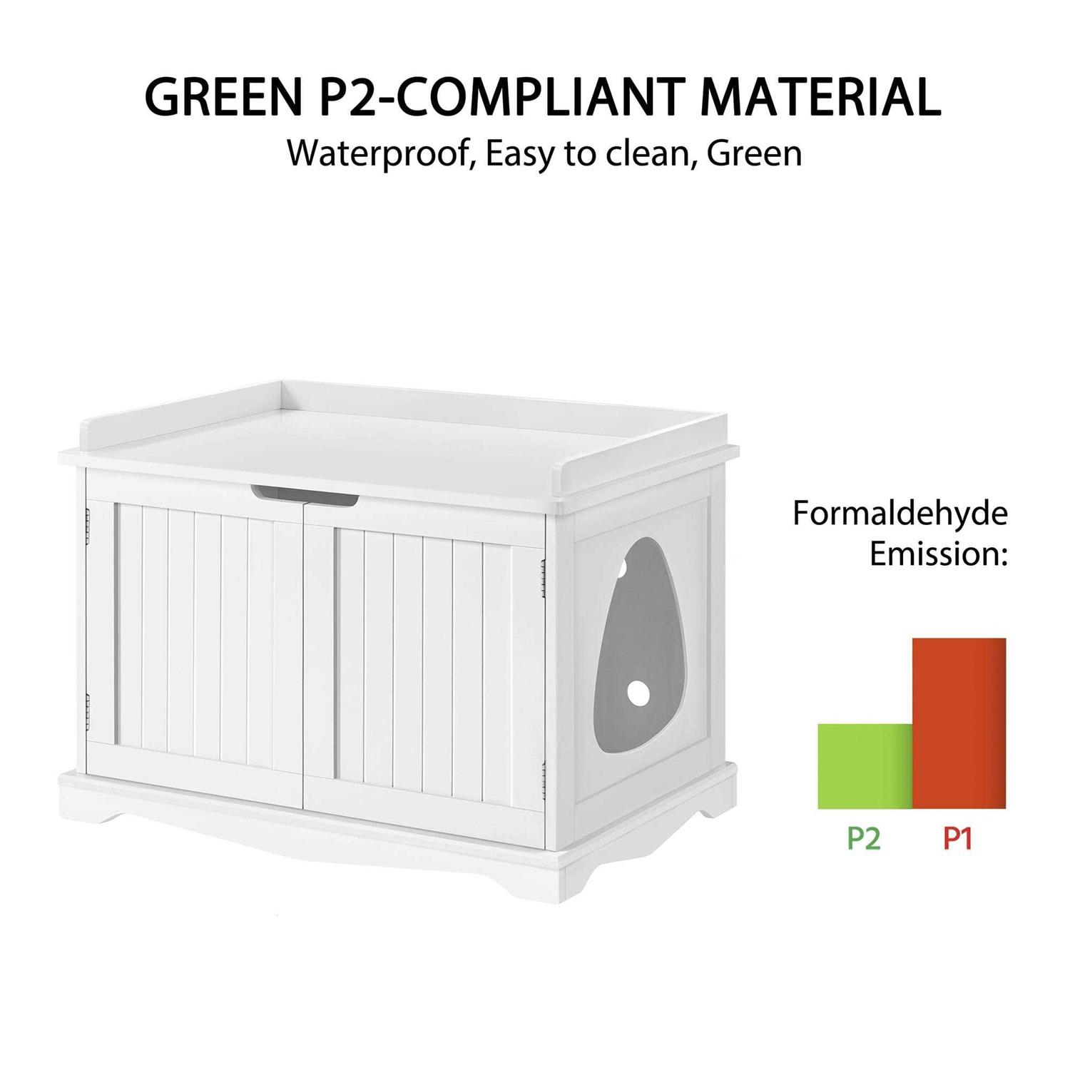 Topeakmart White Decorative Furniture Hidden Washroom Cat Litter Box - Pet Supplies online store