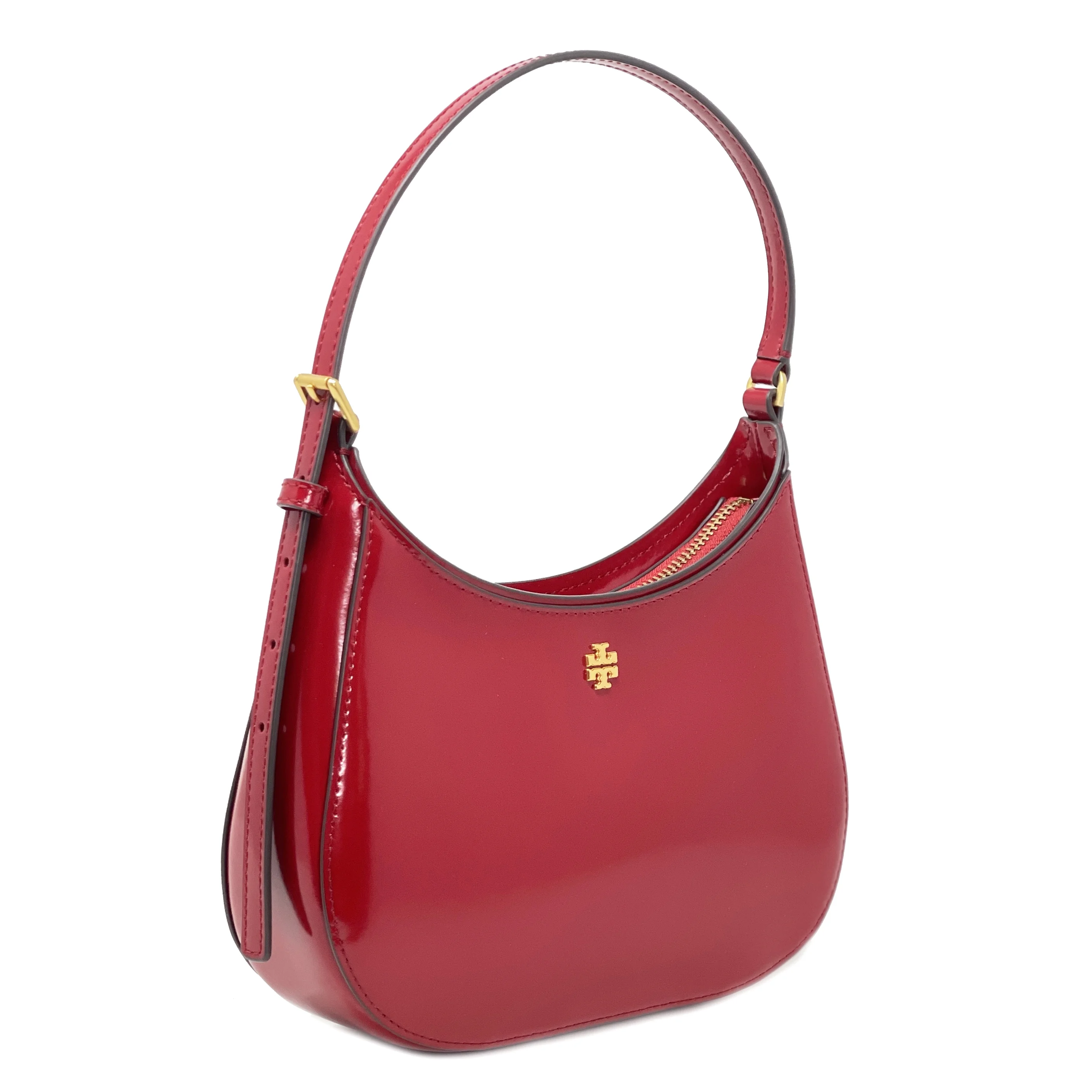 Tory Burch Women's Emerson Small Patent Zip Shoulder Bag (Lipstick Red)