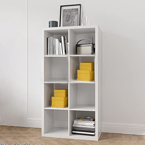 8-cube Storage Organizer, Open Back Bookcase Display Storage Shelf for Bedroom Living Room