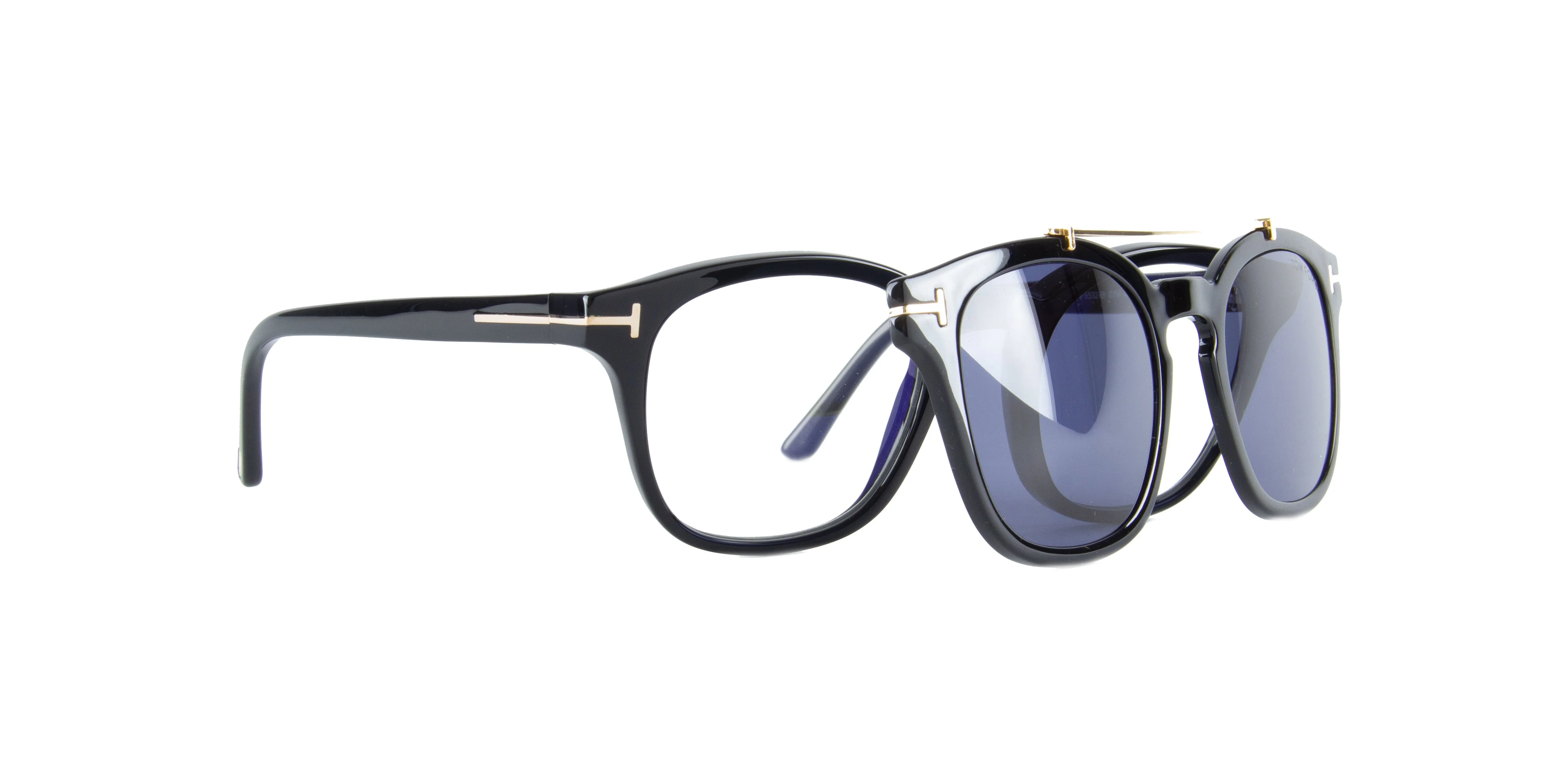 Tom Ford 5532-B Black 01V / Blue Block Eyeglasses + Blue Clip TF5532 B 01V 49mm