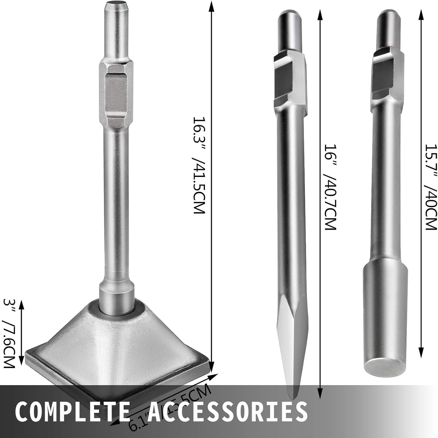 Bestauto Jack Hammer 1-1/8" Tamper Shank, Dirt Tamper 6x6" Compactor Plate with Electric Chisel Dirt Compactor, Demolition Jackhammer Bits Solid Compactor Breaker Hammer Concrete Tamper Asphalt Tools