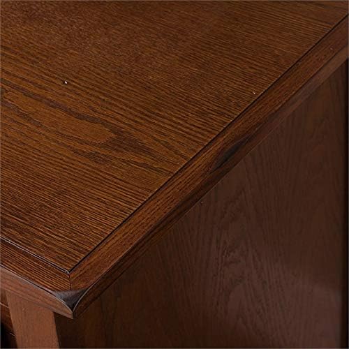 Beaumont Lane 57 Corner TV Stand Console Solid Wood with Glass Wooden Cabinet Storage in Rustic Autumn