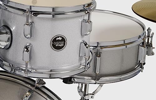 Pacific Drums Center Stage Complete Drumkit, 5 Drum Set, Iridescent Black Sparkle, 7x10, 8x12, 14x16 Floor, 16x22 Kick, 5x14 Snare (PDCE2215KTIB)