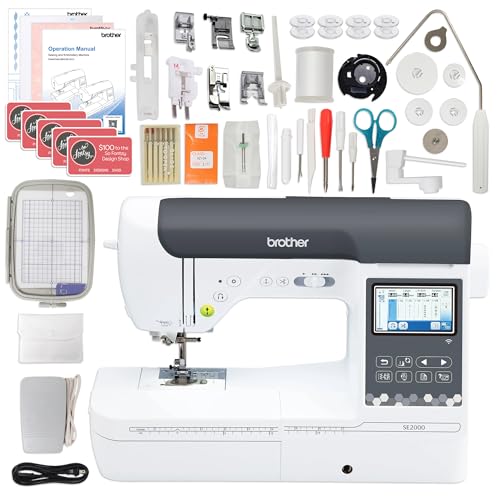 Brother SE2000 5" x 7" Combo Embroidery & Sewing Machine with Deluxe 130 Thread Spools & Accessories