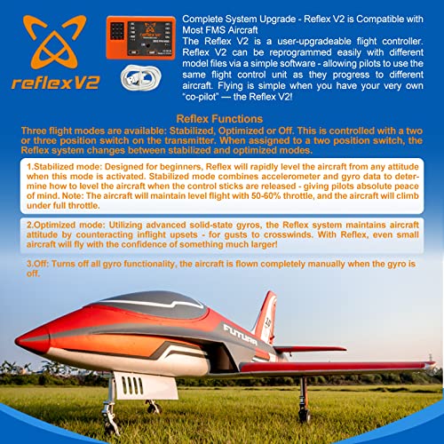 Fms Rc Plane for Adults EDF Jet Remote Control Airplane Futura V3 80mm Ducted Fan 12-Blade 6 Channel Rc Planes PNP (No Radio, Battery, Charger)