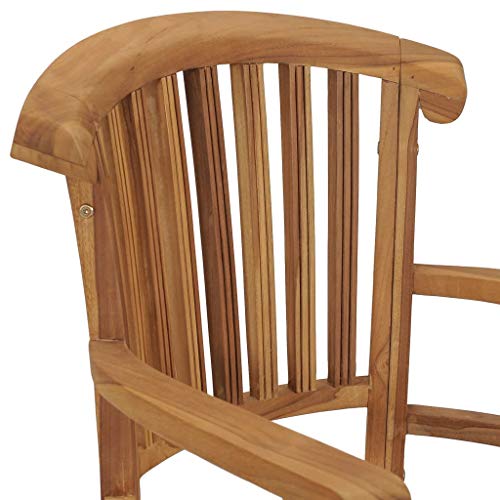 Patio Chairs 2 pcs Solid Teak Wood,Teak Wood Garden Dining Chairs with Backrest and Armrest for Patio and Dining Room Outdoor Seating Furniture