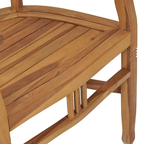 Patio Chairs 2 pcs Solid Teak Wood,Teak Wood Garden Dining Chairs with Backrest and Armrest for Patio and Dining Room Outdoor Seating Furniture