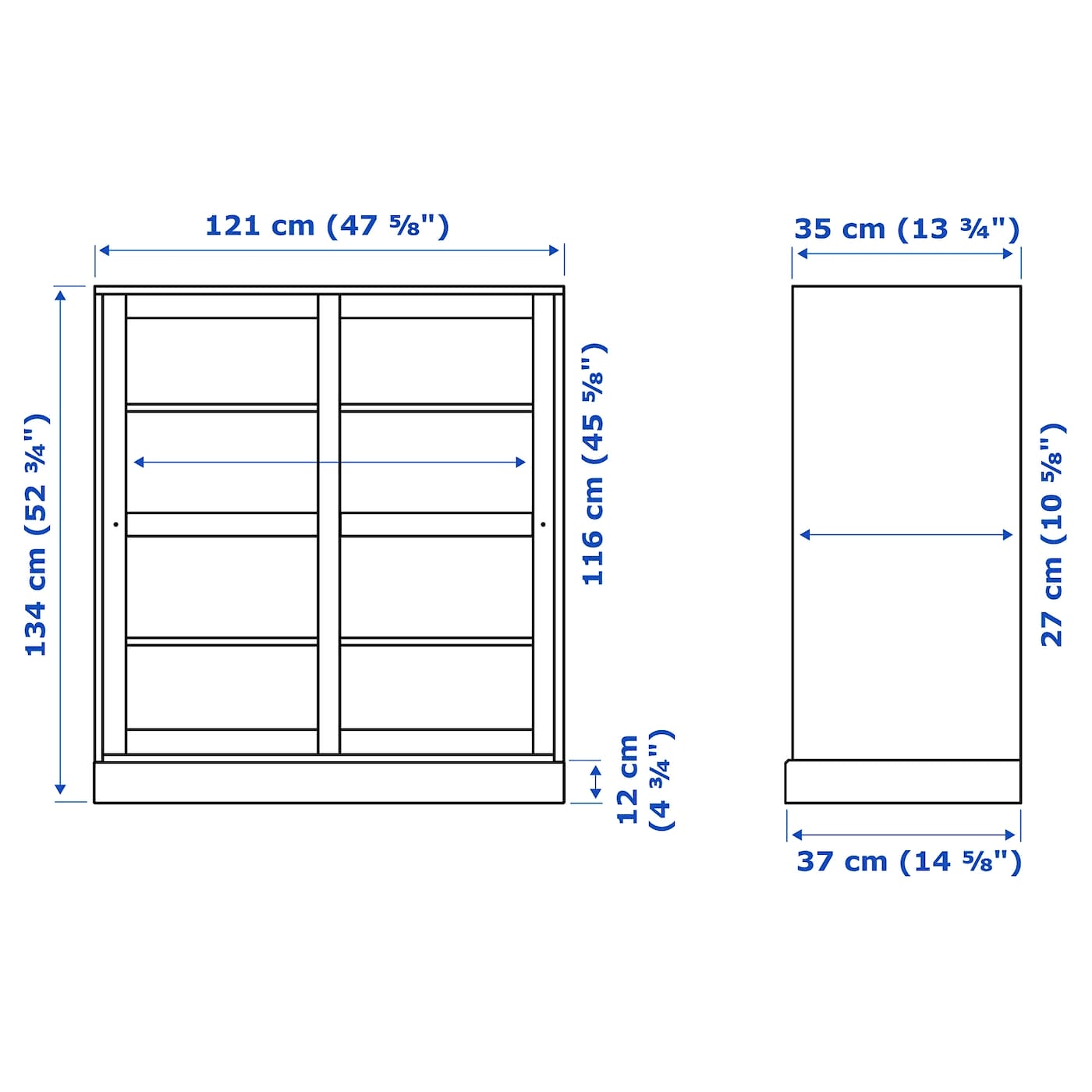 IKEA - HAVSTA Glass-Door Cabinet with Base, White Clear Glass, 47 5/8x14 5/8x52 3/4 79275119