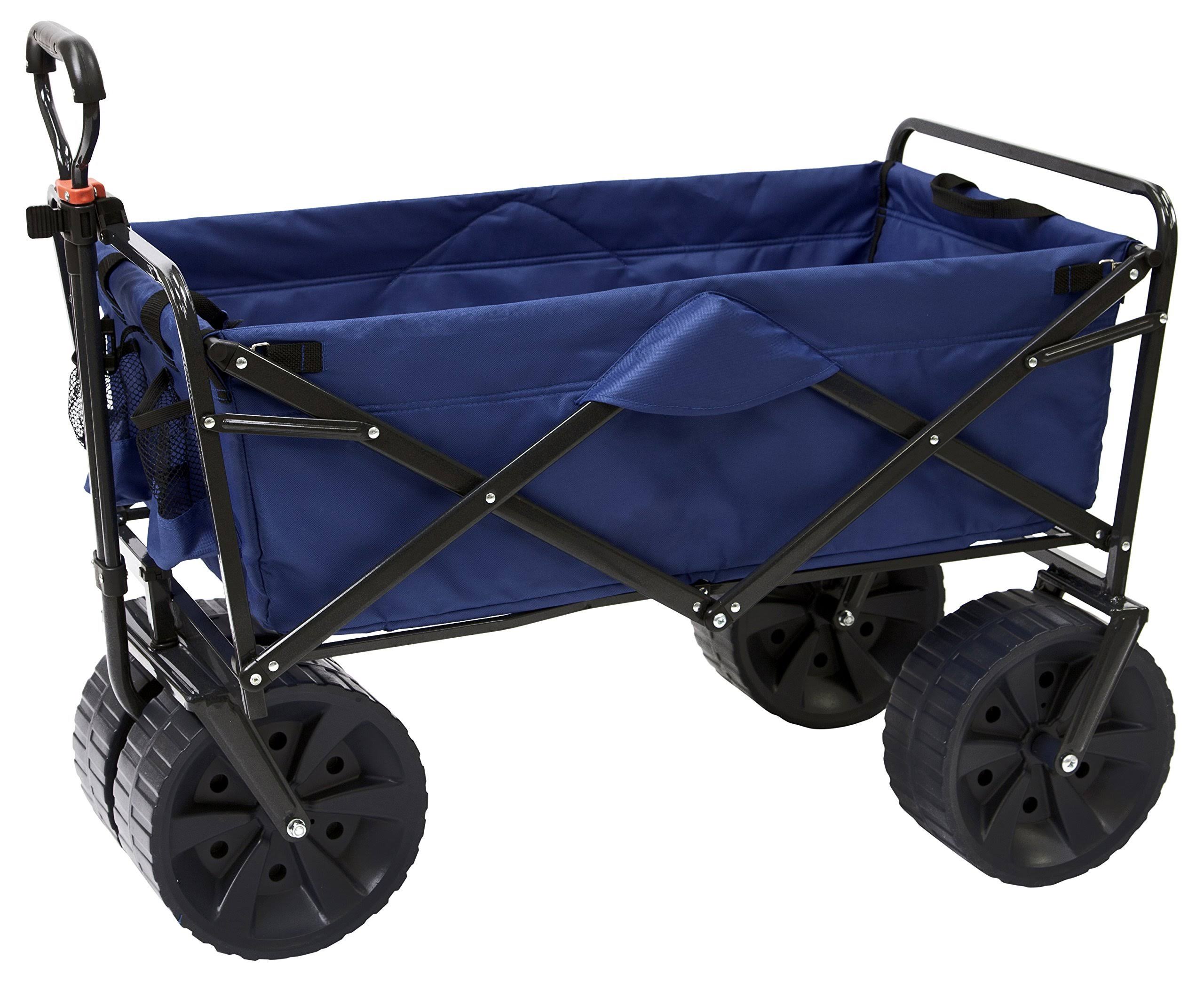 Mac Sports Heavy Duty Collapsible Folding All Terrain Utility Beach Wagon Cart Blue Black