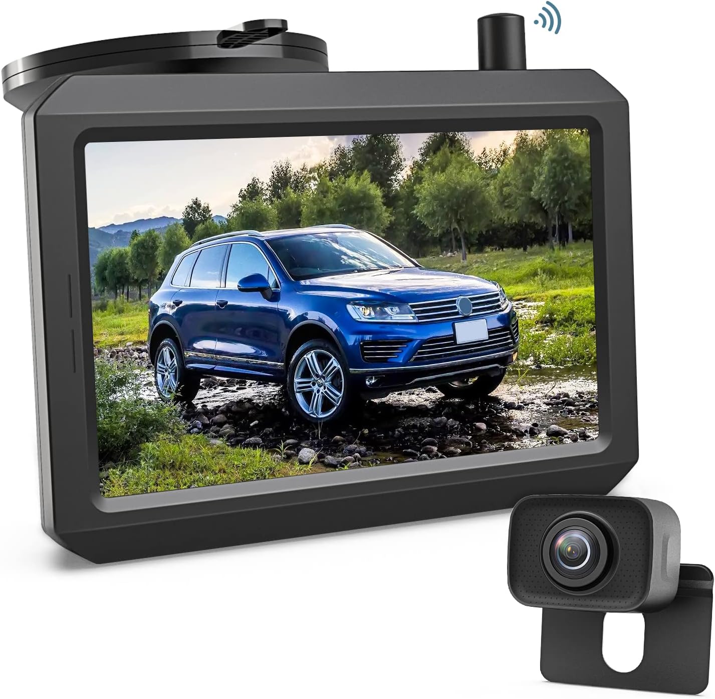 HD Image Wireless Backup Camera, Support 2 Cameras with Digital Wireless Signal, Waterproof Rear View Camera, 5″ TFT-LCD HD Monitor Ideal for SUV/Van/Trucks/Mini RV/Pickup (BOSCAM K7 Pro)