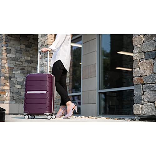 Samsonite Freeform 21-Inch Hardside Carry-On Luggage - Hardshell Carry-On Suitcase - TSA, Airline-Approved - Expandable Hard Shell, Smooth Rolling Spinner Wheels for Lightweight Travel - Navy