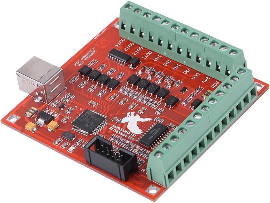 Wendry DIY CNC Controller Card, USB 4-Axis Linkage Mach3 Stepper Motor Motion Control Card, 100Khz Motion Controller Card Breakout Board for CNC Engraving