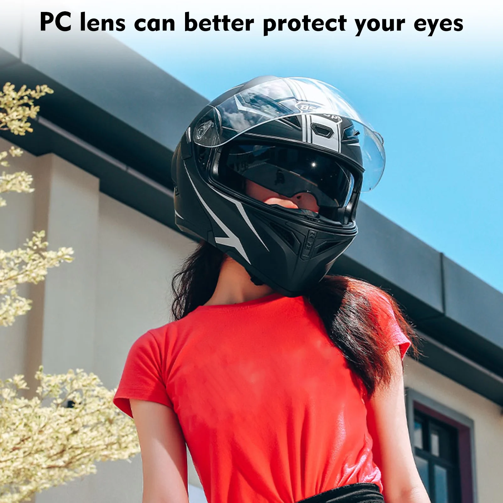 Motorcycle Helmet Unisex Adult Cool Rider Equipment Four Seasons New Street Touring Motorbike Helmet Dual Visor Flip up Full Face Helmet with Space XL Style3