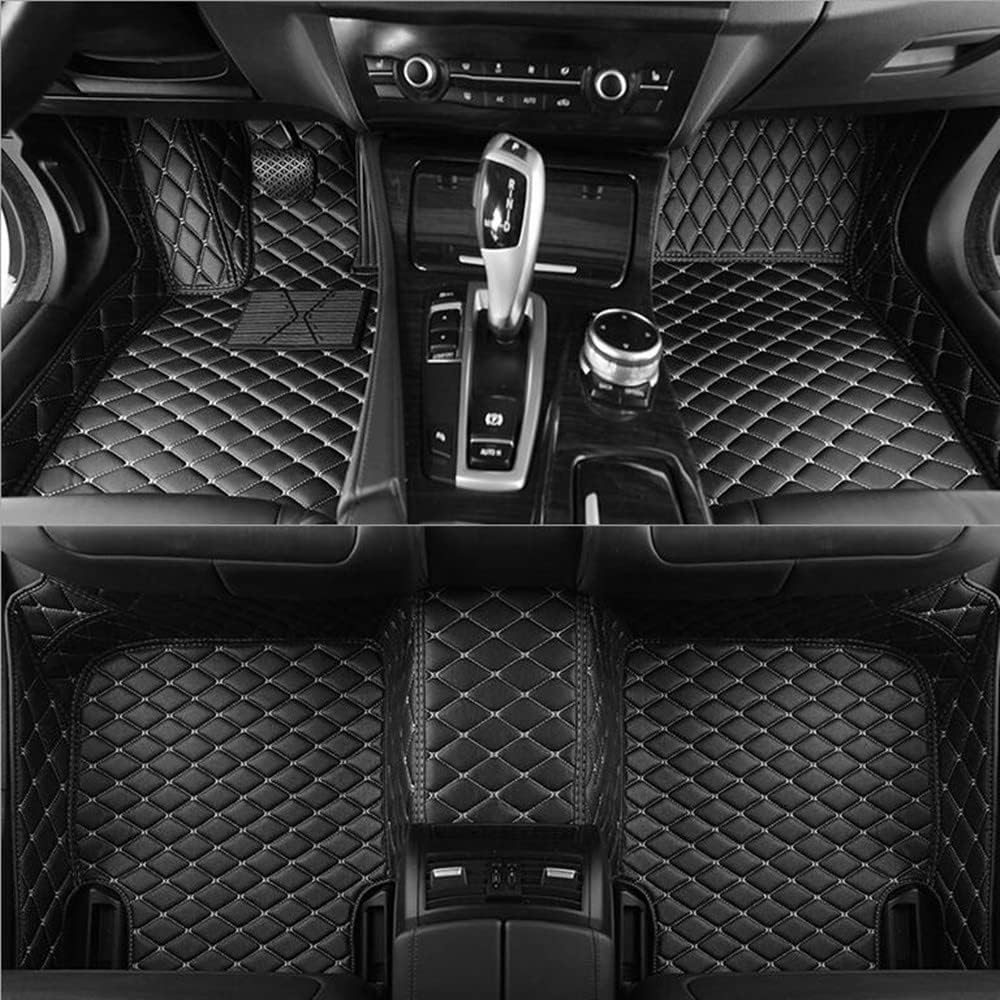 NYMCAR Custom car Floor Mats for BMW 1,2,3,4,5,6,7,8 Series X1,X2,X3,X4,X5,X6,X7,Z4 2000-2022 Car Full Coverage All Weather Pads Protection Non-Slip Leather Floor Liners (Black Blue)