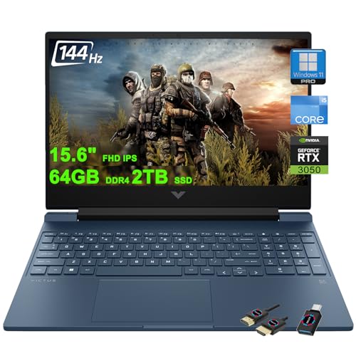 HP Victus 15 Gaming Laptop | 15.6" FHD IPS Anti-Glare 144Hz | Intel 8-core i5-12450H (>i7-11800H) | 16GB DDR4 1TB SSD | GeForce RTX 3050 | Backlit B&O Fast Charging Win11Pro w/DLCA Accessory