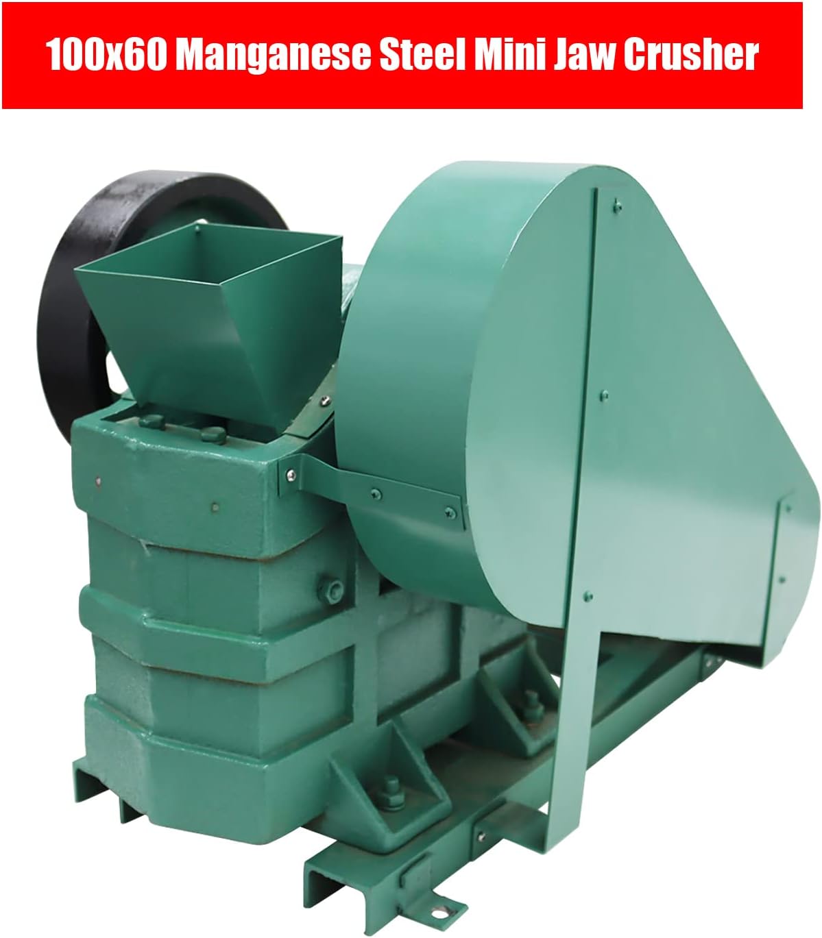 100X60 Mini Jaw Crusher for Rock Ore Slag Steel Slag Coal Stone Crushing 220V 2mm~10mm Output Size