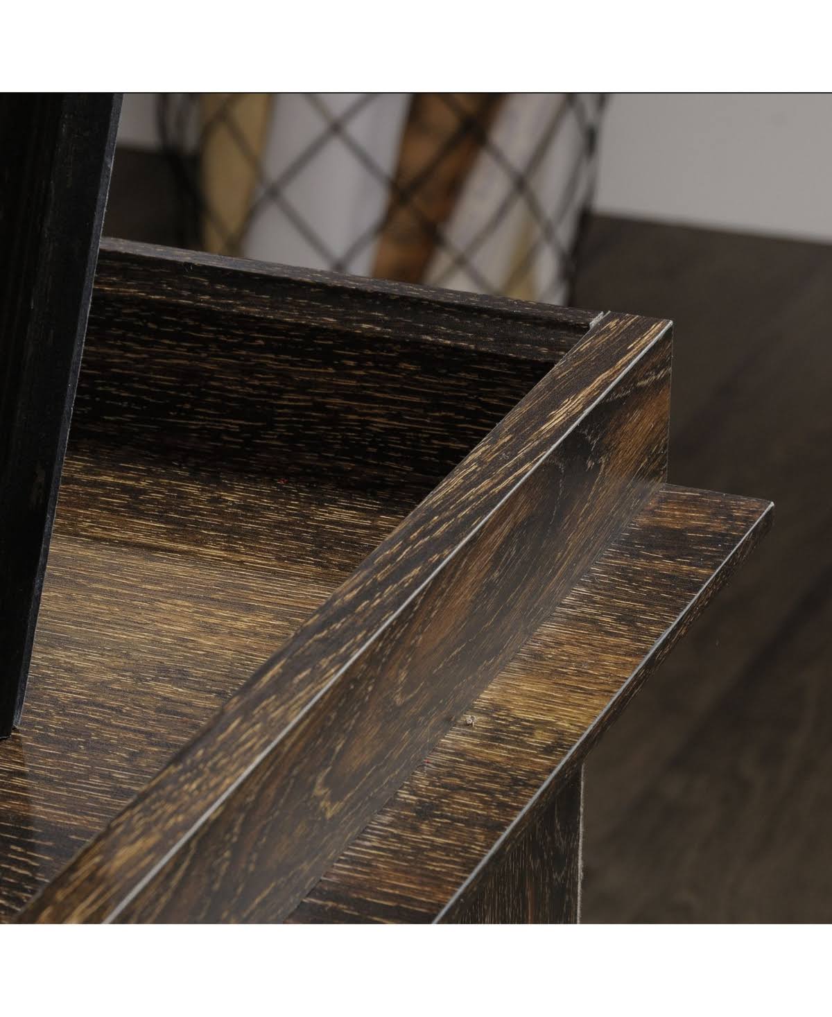 Sauder Barrister Lane L Shaped Computer Desk, Iron Oak